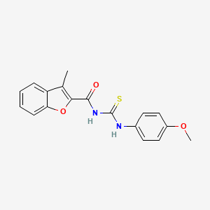 molecular formula C18H16N2O3S B5705414 N-{[(4-methoxyphenyl)amino]carbonothioyl}-3-methyl-1-benzofuran-2-carboxamide 