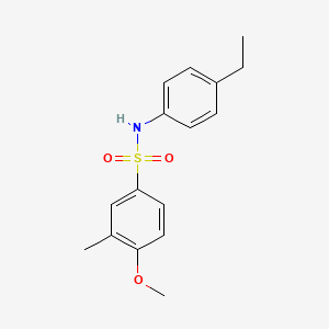 molecular formula C16H19NO3S B5705439 N-(4-ethylphenyl)-4-methoxy-3-methylbenzenesulfonamide 