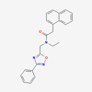 molecular formula C23H21N3O2 B5705443 N-ethyl-2-(1-naphthyl)-N-[(3-phenyl-1,2,4-oxadiazol-5-yl)methyl]acetamide 