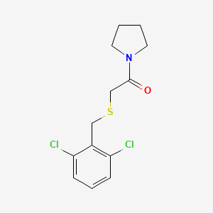 molecular formula C13H15Cl2NOS B5705444 1-{[(2,6-dichlorobenzyl)thio]acetyl}pyrrolidine 