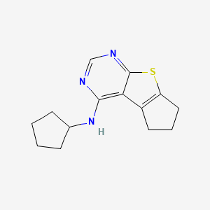 molecular formula C14H17N3S B5705485 N-cyclopentyl-6,7-dihydro-5H-cyclopenta[4,5]thieno[2,3-d]pyrimidin-4-amine 