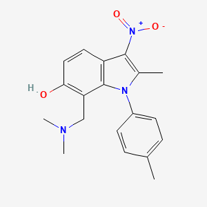 molecular formula C19H21N3O3 B5705499 7-[(dimethylamino)methyl]-2-methyl-1-(4-methylphenyl)-3-nitro-1H-indol-6-ol 