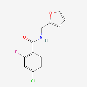 molecular formula C12H9ClFNO2 B5705533 4-chloro-2-fluoro-N-(2-furylmethyl)benzamide 