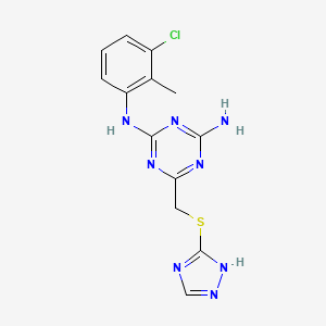 molecular formula C13H13ClN8S B5705541 N-(3-chloro-2-methylphenyl)-6-[(4H-1,2,4-triazol-3-ylthio)methyl]-1,3,5-triazine-2,4-diamine 