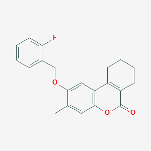 molecular formula C21H19FO3 B5705547 2-[(2-fluorobenzyl)oxy]-3-methyl-7,8,9,10-tetrahydro-6H-benzo[c]chromen-6-one 