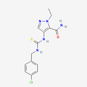 molecular formula C14H16ClN5OS B5705552 4-({[(4-chlorobenzyl)amino]carbonothioyl}amino)-1-ethyl-1H-pyrazole-5-carboxamide 