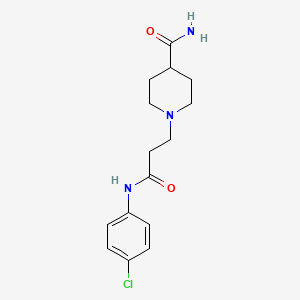 molecular formula C15H20ClN3O2 B5705555 1-{3-[(4-chlorophenyl)amino]-3-oxopropyl}-4-piperidinecarboxamide 