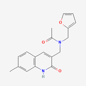 molecular formula C18H18N2O3 B5705579 N-(2-furylmethyl)-N-[(2-hydroxy-7-methyl-3-quinolinyl)methyl]acetamide 