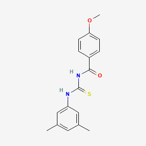 molecular formula C17H18N2O2S B5705618 N-{[(3,5-dimethylphenyl)amino]carbonothioyl}-4-methoxybenzamide 