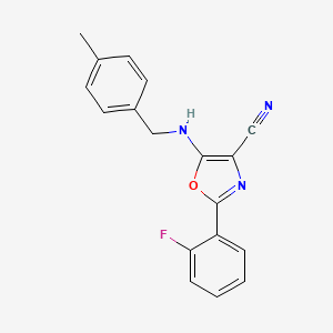 2-(2-fluorophenyl)-5-[(4-methylbenzyl)amino]-1,3-oxazole-4-carbonitrile