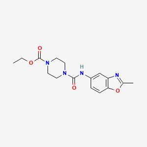 molecular formula C16H20N4O4 B5705655 ethyl 4-{[(2-methyl-1,3-benzoxazol-5-yl)amino]carbonyl}-1-piperazinecarboxylate 