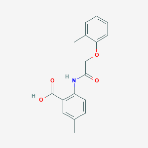 molecular formula C17H17NO4 B5705676 5-methyl-2-{[(2-methylphenoxy)acetyl]amino}benzoic acid 