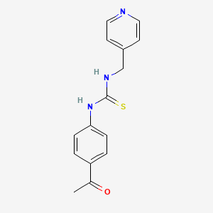 molecular formula C15H15N3OS B5705686 N-(4-acetylphenyl)-N'-(4-pyridinylmethyl)thiourea 