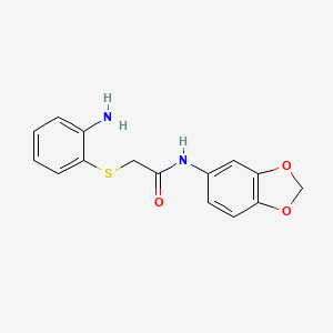 molecular formula C15H14N2O3S B5705698 2-[(2-aminophenyl)thio]-N-1,3-benzodioxol-5-ylacetamide 