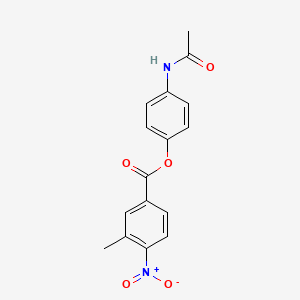 molecular formula C16H14N2O5 B5705705 4-(acetylamino)phenyl 3-methyl-4-nitrobenzoate 