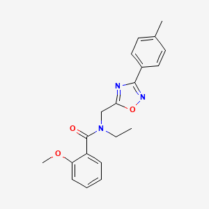 molecular formula C20H21N3O3 B5705709 N-ethyl-2-methoxy-N-{[3-(4-methylphenyl)-1,2,4-oxadiazol-5-yl]methyl}benzamide 