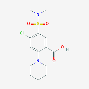 molecular formula C14H19ClN2O4S B5705732 4-chloro-5-[(dimethylamino)sulfonyl]-2-(1-piperidinyl)benzoic acid 