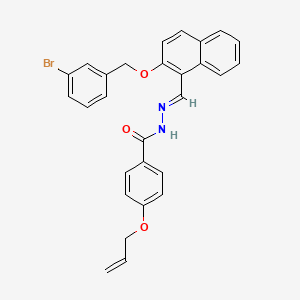 molecular formula C28H23BrN2O3 B5705773 4-(allyloxy)-N'-({2-[(3-bromobenzyl)oxy]-1-naphthyl}methylene)benzohydrazide 