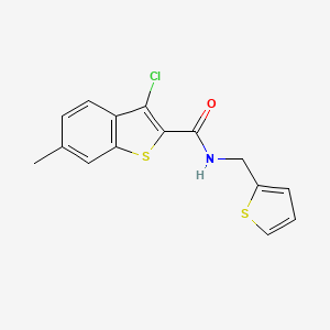 molecular formula C15H12ClNOS2 B5705803 3-chloro-6-methyl-N-(2-thienylmethyl)-1-benzothiophene-2-carboxamide 