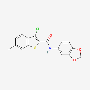 molecular formula C17H12ClNO3S B5705807 N-1,3-benzodioxol-5-yl-3-chloro-6-methyl-1-benzothiophene-2-carboxamide 
