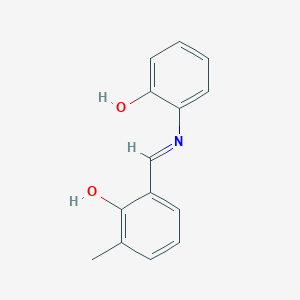 molecular formula C14H13NO2 B5705815 2-{[(2-hydroxyphenyl)imino]methyl}-6-methylphenol 