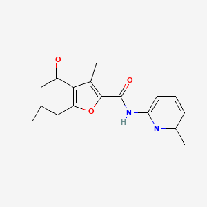 molecular formula C18H20N2O3 B5705825 3,6,6-trimethyl-N-(6-methyl-2-pyridinyl)-4-oxo-4,5,6,7-tetrahydro-1-benzofuran-2-carboxamide 