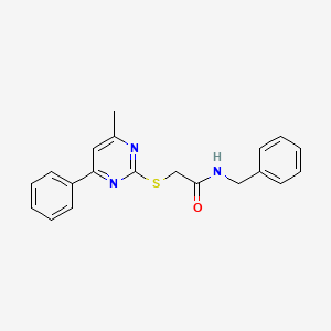 molecular formula C20H19N3OS B5705884 N-benzyl-2-[(4-methyl-6-phenyl-2-pyrimidinyl)thio]acetamide 
