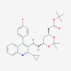 molecular formula C32H36FNO4 B057059 叔丁基 (3R,5S)-7-[2-环丙基-4-(4-氟苯基)喹啉-3-基]-3,5-异丙基亚甲基二氧-6-庚烯酸酯 CAS No. 147489-06-3