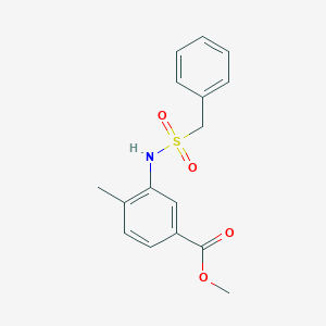 molecular formula C16H17NO4S B5705912 methyl 3-[(benzylsulfonyl)amino]-4-methylbenzoate 