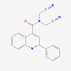 molecular formula C20H14N4O B5705919 N,N-bis(cyanomethyl)-2-phenyl-4-quinolinecarboxamide 