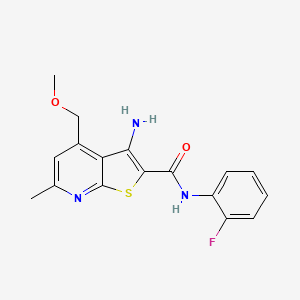 3-amino-N-(2-fluorophenyl)-4-(methoxymethyl)-6-methylthieno[2,3-b]pyridine-2-carboxamide