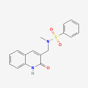 molecular formula C17H16N2O3S B5705975 N-[(2-hydroxy-3-quinolinyl)methyl]-N-methylbenzenesulfonamide 