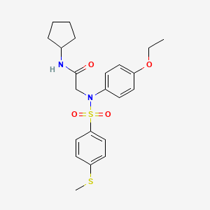 molecular formula C22H28N2O4S2 B5705994 N~1~-cyclopentyl-N~2~-(4-ethoxyphenyl)-N~2~-{[4-(methylthio)phenyl]sulfonyl}glycinamide 