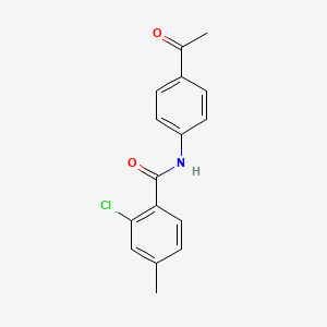 molecular formula C16H14ClNO2 B5706030 N-(4-acetylphenyl)-2-chloro-4-methylbenzamide 