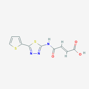 molecular formula C10H7N3O3S2 B5706043 4-oxo-4-{[5-(2-thienyl)-1,3,4-thiadiazol-2-yl]amino}-2-butenoic acid 