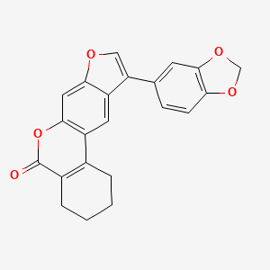 molecular formula C22H16O5 B5706046 10-(1,3-苯并二氧杂环-5-基)-1,2,3,4-四氢-5H-苯并[c]呋喃[3,2-g]色烯-5-酮 