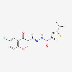 molecular formula C18H15ClN2O3S B5706054 N'-[(6-chloro-4-oxo-4H-chromen-3-yl)methylene]-5-isopropyl-3-thiophenecarbohydrazide 