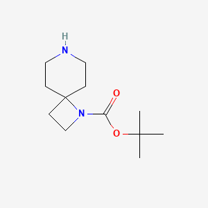 molecular formula C12H22N2O2 B570607 1,7-Diazaspiro[3.5]nonano-1-carboxilato de terc-butilo CAS No. 1216936-29-6