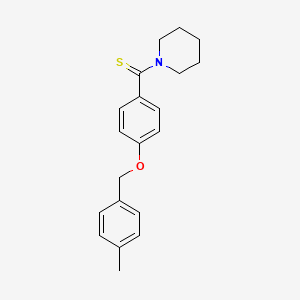 molecular formula C20H23NOS B5706087 1-({4-[(4-methylbenzyl)oxy]phenyl}carbonothioyl)piperidine 
