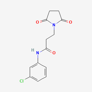 molecular formula C13H13ClN2O3 B5706133 N-(3-chlorophenyl)-3-(2,5-dioxo-1-pyrrolidinyl)propanamide 