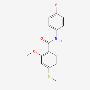 molecular formula C15H14FNO2S B5706149 N-(4-fluorophenyl)-2-methoxy-4-(methylthio)benzamide 