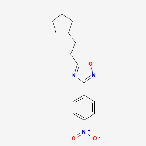 molecular formula C15H17N3O3 B5706152 5-(2-cyclopentylethyl)-3-(4-nitrophenyl)-1,2,4-oxadiazole 
