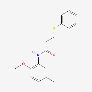 molecular formula C17H19NO2S B5706167 N-(2-methoxy-5-methylphenyl)-3-(phenylthio)propanamide 