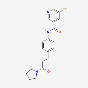 5-bromo-N-{4-[3-oxo-3-(1-pyrrolidinyl)propyl]phenyl}nicotinamide