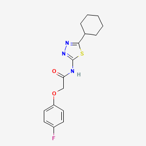 molecular formula C16H18FN3O2S B5706197 N-(5-cyclohexyl-1,3,4-thiadiazol-2-yl)-2-(4-fluorophenoxy)acetamide 