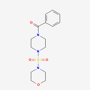 molecular formula C15H21N3O4S B5706230 4-[(4-benzoyl-1-piperazinyl)sulfonyl]morpholine 