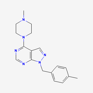 molecular formula C18H22N6 B5706303 1-(4-methylbenzyl)-4-(4-methyl-1-piperazinyl)-1H-pyrazolo[3,4-d]pyrimidine 