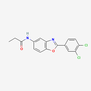 molecular formula C16H12Cl2N2O2 B5706341 N-[2-(3,4-dichlorophenyl)-1,3-benzoxazol-5-yl]propanamide 