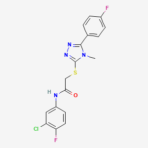 N-(3-chloro-4-fluorophenyl)-2-{[5-(4-fluorophenyl)-4-methyl-4H-1,2,4-triazol-3-yl]thio}acetamide