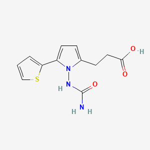 molecular formula C12H13N3O3S B5706362 3-[1-[(aminocarbonyl)amino]-5-(2-thienyl)-1H-pyrrol-2-yl]propanoic acid 